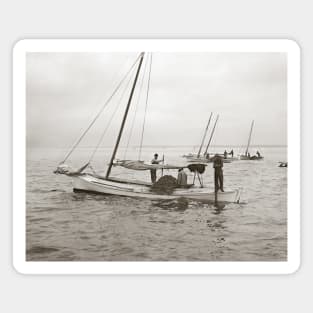 Oyster Boats, 1903. Vintage Photo Magnet